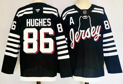 Custom 2026 New Jersey Alternate Black Premium All Stitched Hockey Jersey