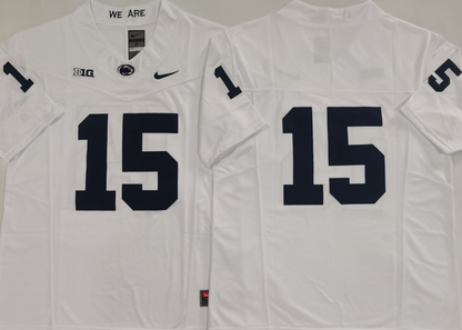 Men's #15 Penn State Nittany Lions Vapor Navy White Football Jersey -All Stitched
