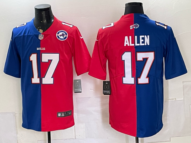 Custom Josh Allen Bills Gold Black Gray Split Limited Jersey -All Stitched