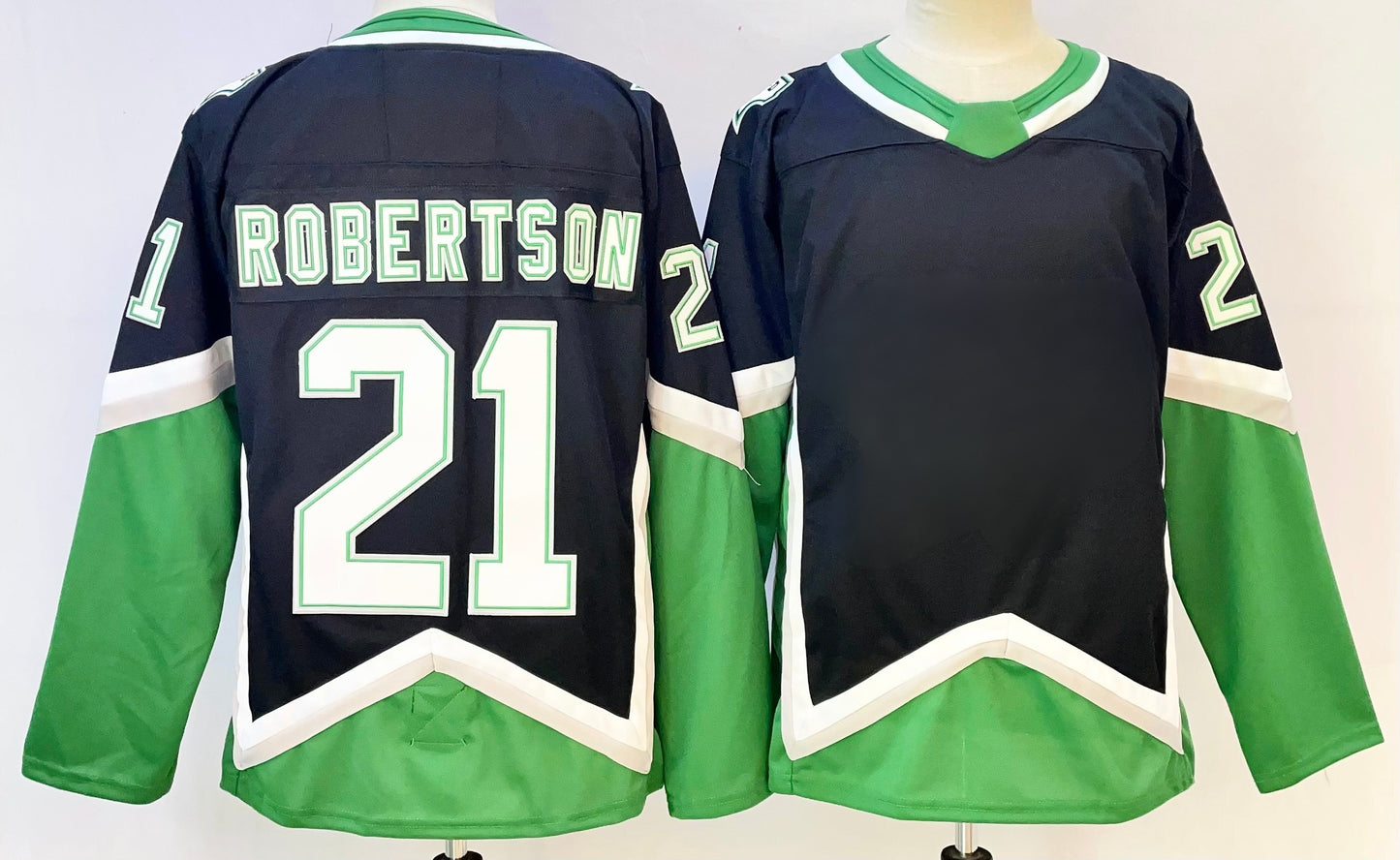 Custom Men's Black/Green Alternate Premium All Stitched Hockey Jersey