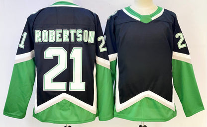 Custom Men's Black/Green Alternate Premium All Stitched Hockey Jersey