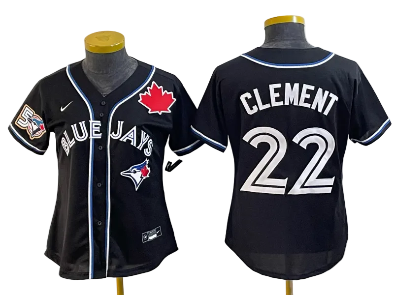 Custom Blue Jays 50th Flag of Canada Black Baseball Jersey - All Stitched