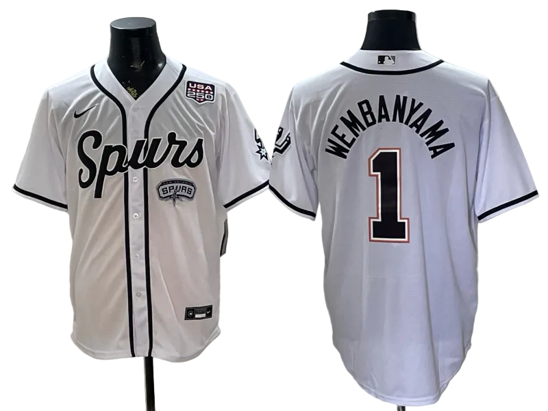 2026 Stephon Castle Dylan Harper De'Aaron Fox Victor Wembanyama San Antonio Spurs Baseball Jersey -All Stitched