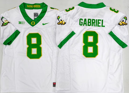 Men's Dillon Gabriel #8 Oregon Ducks White Vapor Jersey -All Stitched