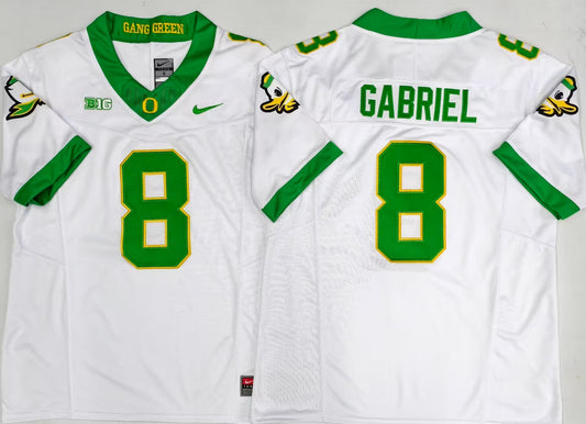 Men's Dillon Gabriel #8 Oregon Ducks White Vapor Jersey -All Stitched