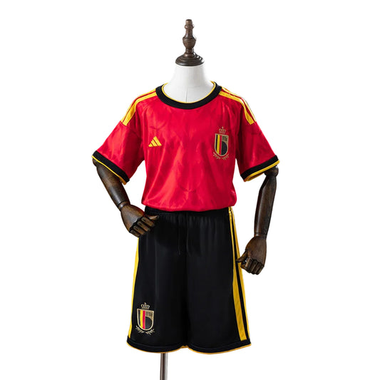 Custom Youth Belgium 2026 Home Red Soccer Jersey Kit Set– Personalized Name & Number