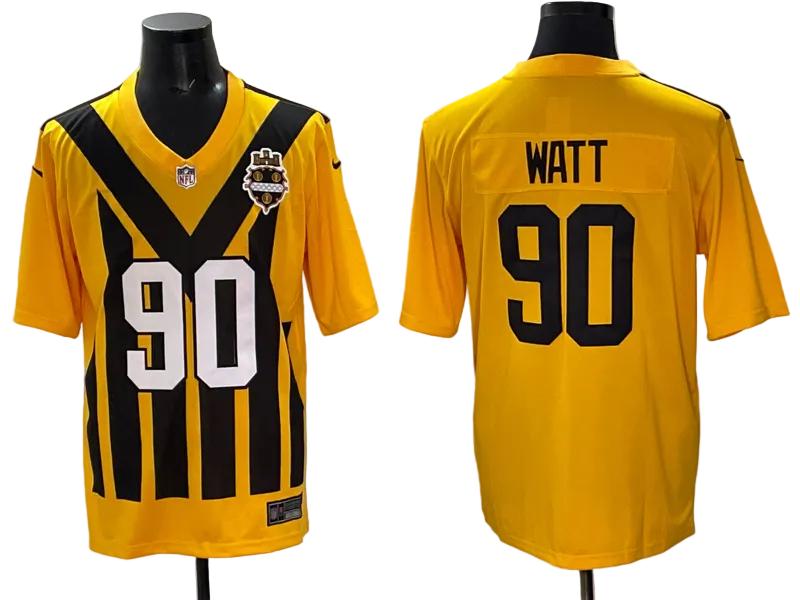 Custom Steelers Alternate 1933 Throwback Gold Football Limited Jersey - All Stitched