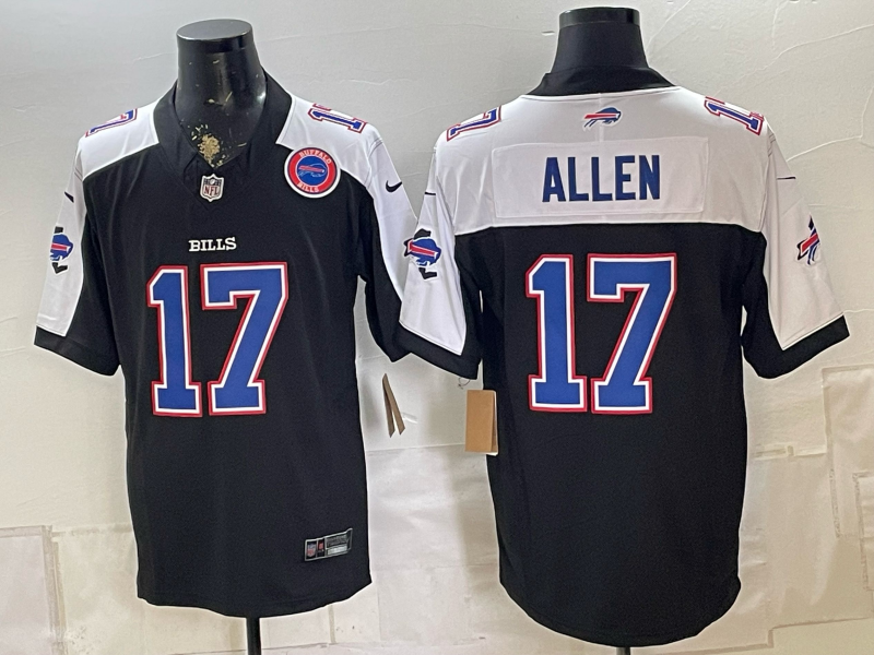 Custom Josh Allen Bills Gold Black Gray Split Limited Jersey -All Stitched