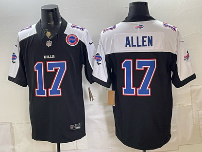 Custom Josh Allen Bills Gold Black Gray Split Limited Jersey -All Stitched