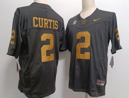 Custom Jared Curtis #2 Vanderbilt Commodores Natural Black White Limited Football Jersey -All Stitched