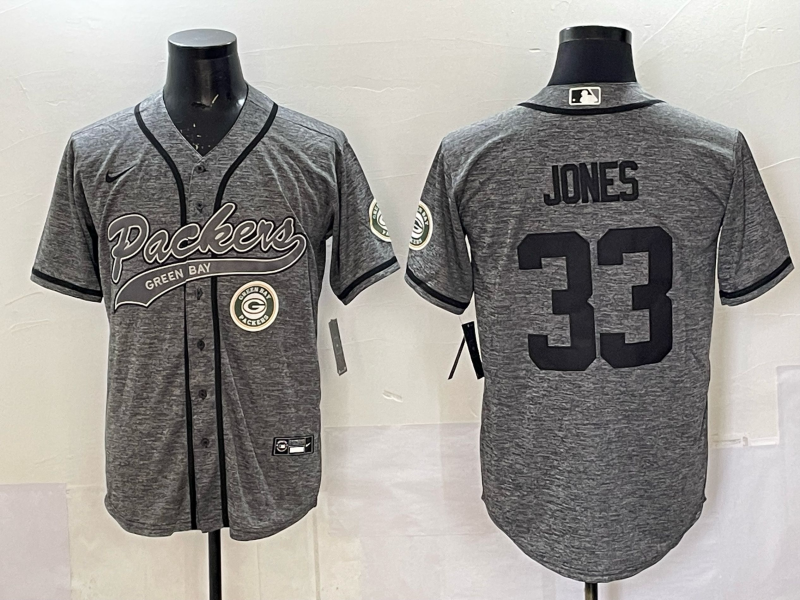 Custom Green Bay Packers Aaron Rodgers Micah Parsons Black Gray White Green Baseball Jersey -All Stitched