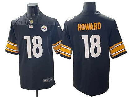 Custom Steelers Black Football Limited Jersey - All Stitched
