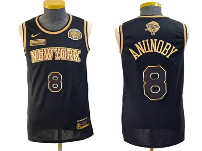 2026 OG Anunoby Jalen Brunson Josh Hart Karl-Anthony Towns Jose Alvarado Black Blue White Baskeball Jersey -All Stitched