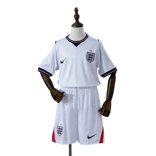 Custom Youth England 2026 Home White Soccer Jersey Kit Set– Personalized Name & Number