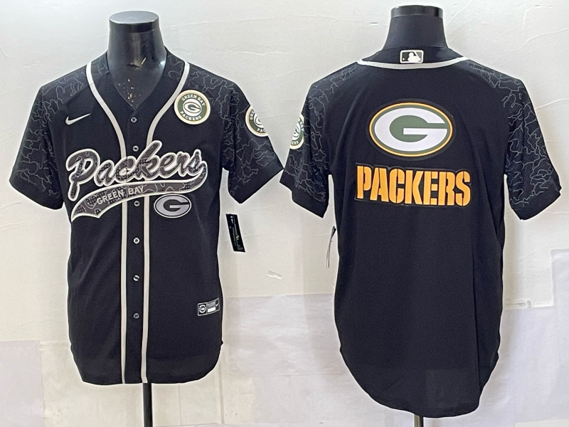 Custom Green Bay Packers Aaron Rodgers Micah Parsons Black Gray White Green Baseball Jersey -All Stitched