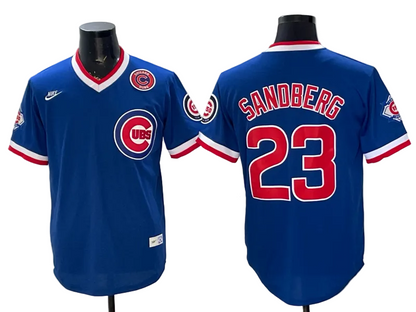 Custom Cubs Throwback Royal Collection Limited Baseball Jersey -All Stitched