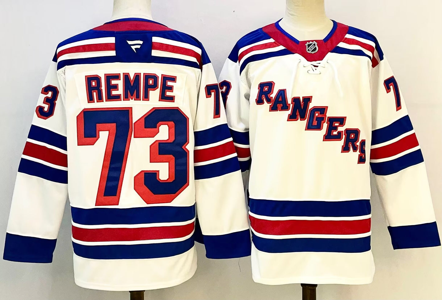 Custom 2026 Ranger Away White Premium All Stitched Hockey Jersey