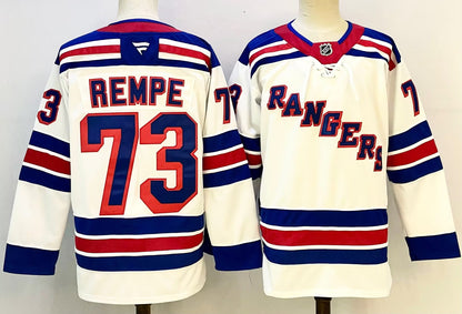 Custom 2026 Ranger Away White Premium All Stitched Hockey Jersey