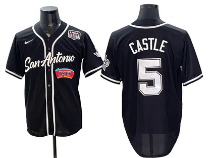2026 Stephon Castle Dylan Harper De'Aaron Fox Victor Wembanyama San Antonio Spurs Baseball Jersey -All Stitched
