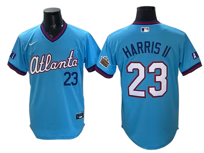Custom Braves Powder Blue 2026 City Connect Stadium Outkast patch Jersey - All Stitched