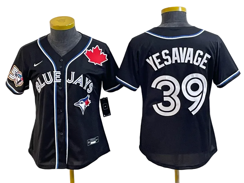 Custom Blue Jays 50th Flag of Canada Black Baseball Jersey - All Stitched