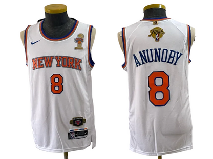 2026 OG Anunoby Jalen Brunson Josh Hart Karl-Anthony Towns Jose Alvarado Black Blue White Baskeball Jersey -All Stitched