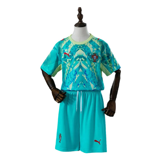 Portugal 2026 Kids Kit Goalkeeper Jersey Set - Green | Custom Name & Number