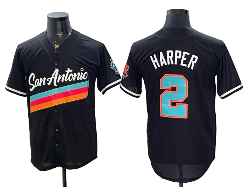 2026 Stephon Castle Dylan Harper De'Aaron Fox Victor Wembanyama San Antonio Spurs Baseball Jersey -All Stitched