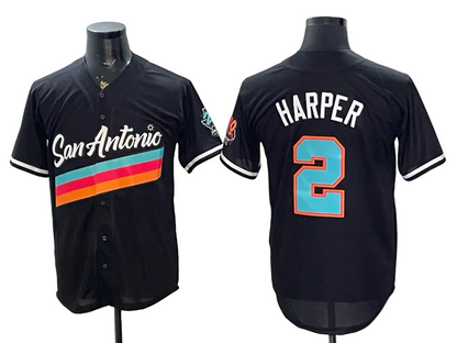 2026 Stephon Castle Dylan Harper De'Aaron Fox Victor Wembanyama San Antonio Spurs Baseball Jersey -All Stitched