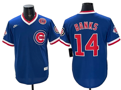 Custom Cubs Throwback Royal Collection Limited Baseball Jersey -All Stitched