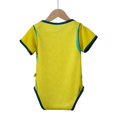 Custom Infant 2026 Brazil Home Yellow Soccer Jersey | Brazil 2026 Baby Bodysuit