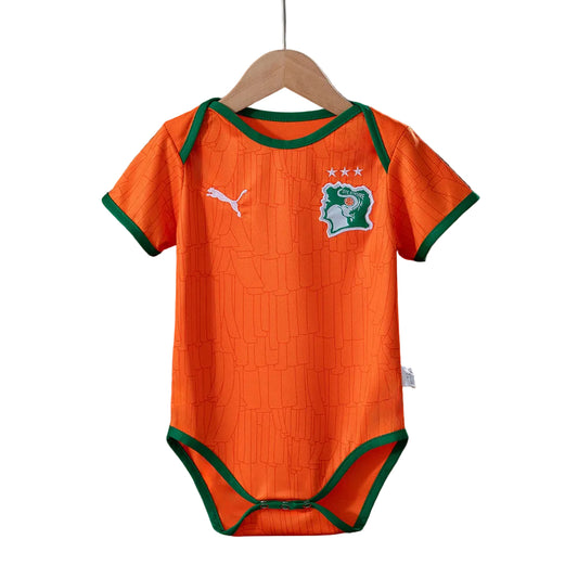 Custom Infant 2026 Ivory Coast Home Orange Soccer Jersey | Ivory Coast 2026 Baby Bodysuit