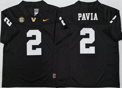Custom Diego Pavia #2 Vanderbilt Commodores Natural Black White Limited Football Jersey -All Stitched