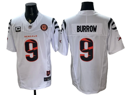 Custom Joe Burrow Black White Gray Split 2026 Salute to Service Limited Football Jersey -All Stitched