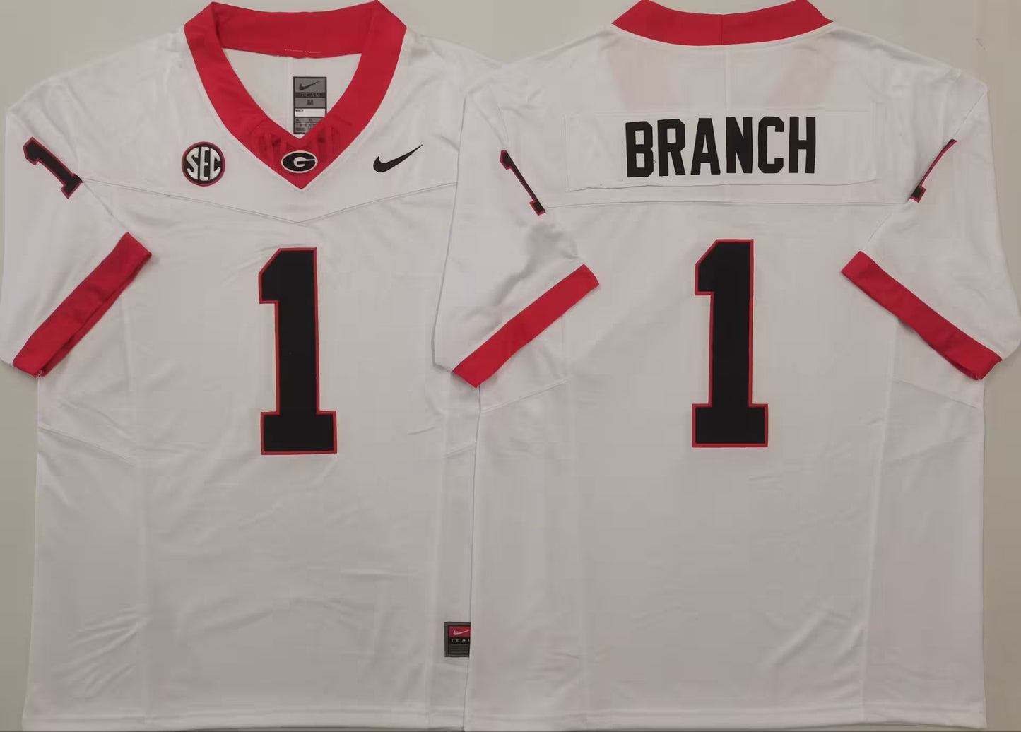 Men's Zachariah Branch Black Vapor Jersey #1 Red White Georgia Bulldogs Stranger Things Edition-All Stitched