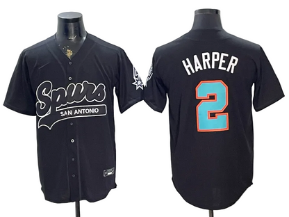 2026 Victor Wembanyama San Antonio Spurs Baseball Jersey -All Stitched