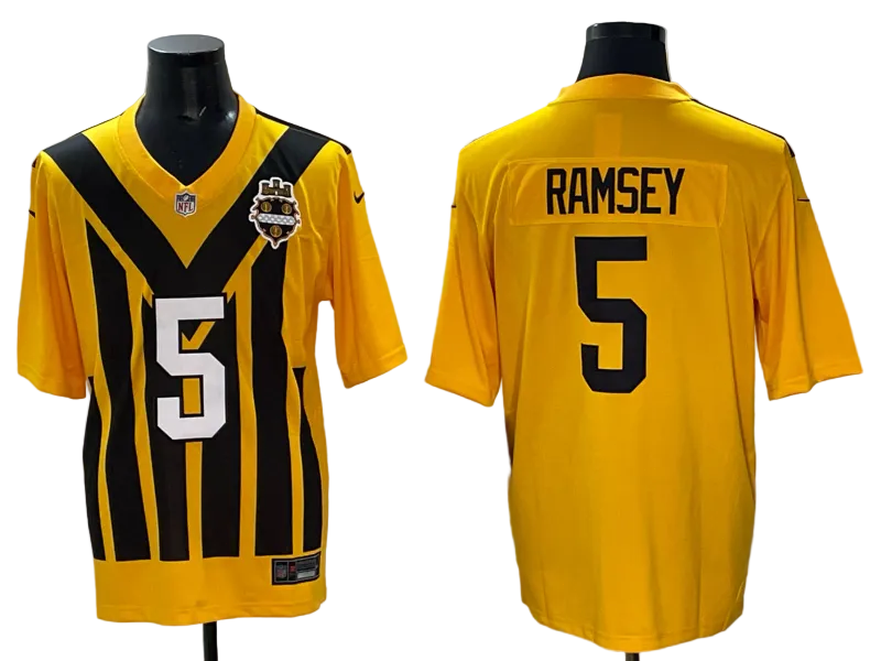 Custom Steelers Alternate 1933 Throwback Gold Football Limited Jersey - All Stitched