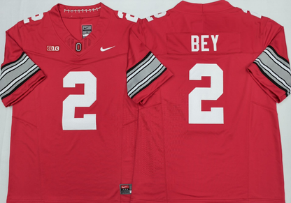 Custom Legend Bey #2 Ohio State Buckeyes Scarlet White Black Limited Football Jersey -All Stitched