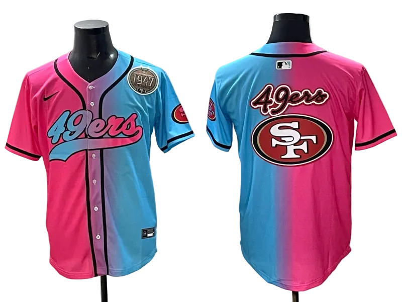 Custom San Francisco 49ers LOGO Split Limited Baseball Jersey -All Stitched
