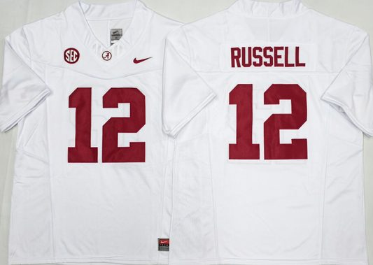 Custom Keelon Russell #12 Alabama Crimson Tide Crimson White Black Limited Football Jersey -All Stitched