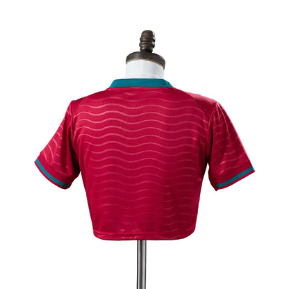 Women's Portugal 2026 Home Red Cropped Soccer Jersey