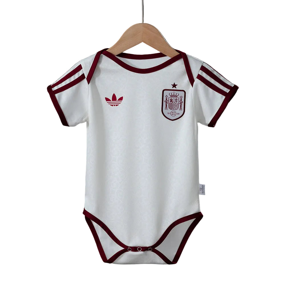 Custom Infant 2026 Spain Away White Soccer Jersey | Spain 2026 Baby Bodysuit