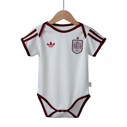 Custom Infant 2026 Spain Away White Soccer Jersey | Spain 2026 Baby Bodysuit