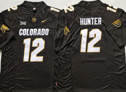 Custom Travis Hunter #12 Colorado Buffaloes White Gray Black Gold Limited Football Jersey -All Stitched