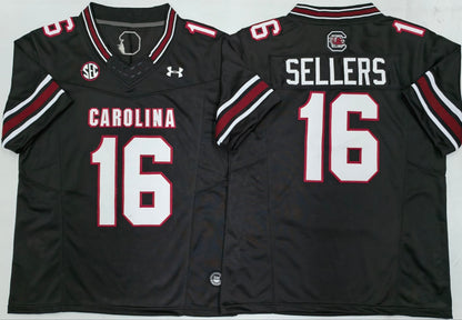 Men's LaNorris Sellers South Carolina Gamecocks Vapor Jersey White Black Garnet Football Jersey -All Stitched