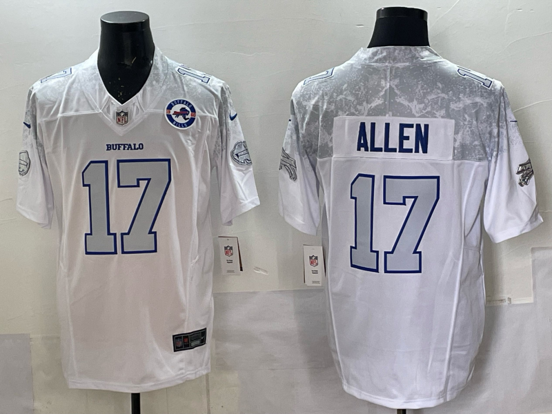 Custom Josh Allen Bills White Rivalries Collection Limited Jersey -All Stitched