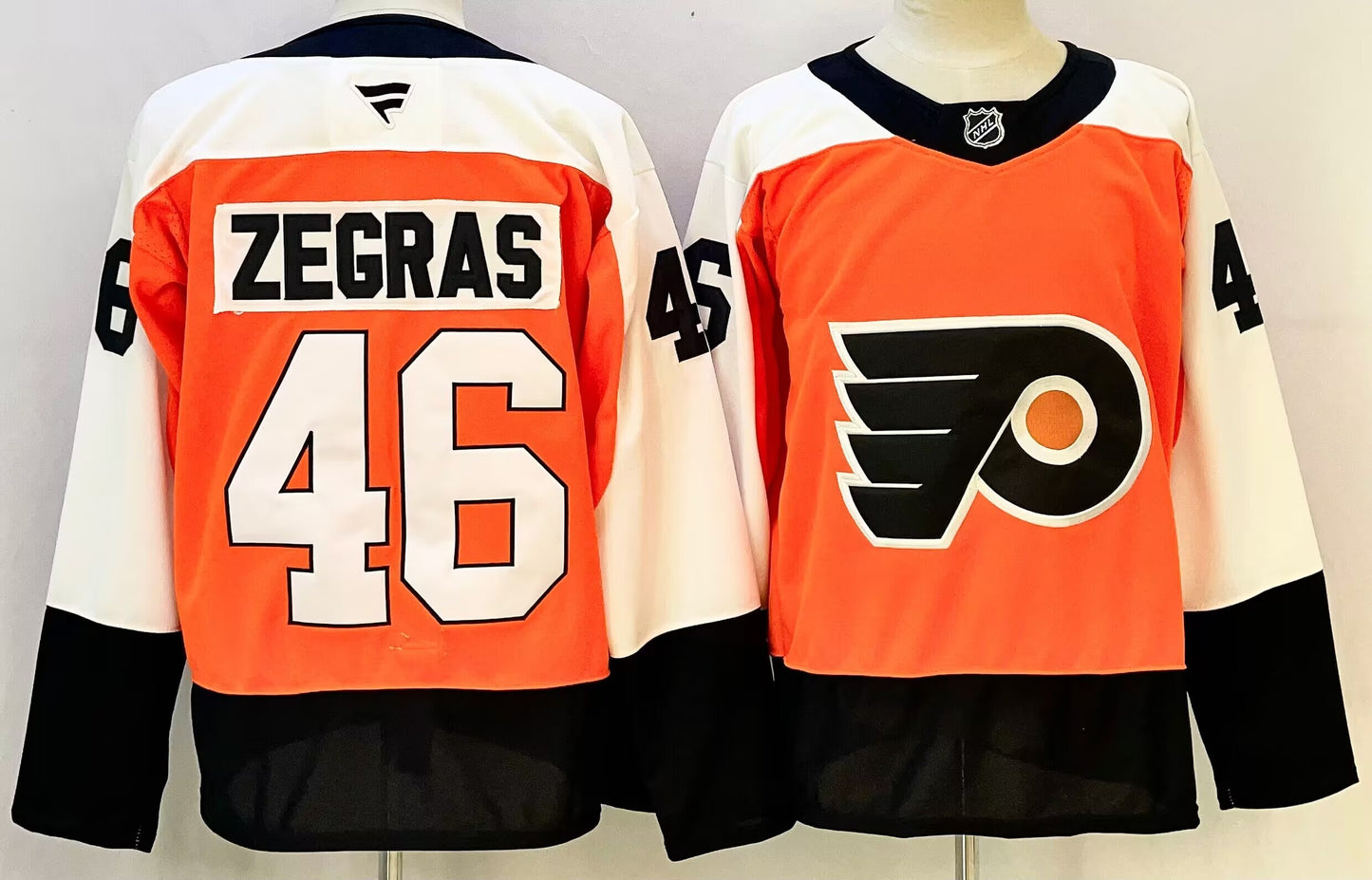 Custom 2026 Flyer Home Orange Premium All Stitched Hockey Jersey