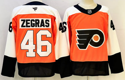 Custom 2026 Flyer Home Orange Premium All Stitched Hockey Jersey