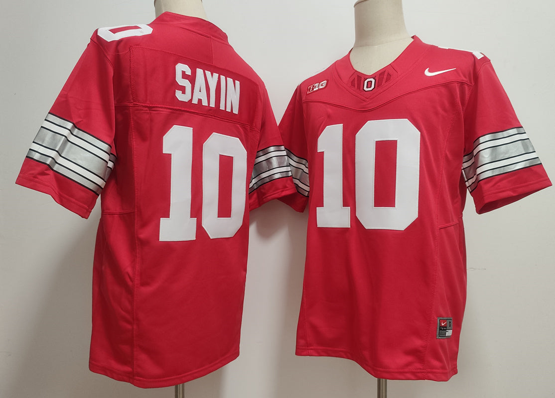 Men's Ohio State Buckeyes #10 Julian Sayin White Red Black Vapor Jersey -All Stitched
