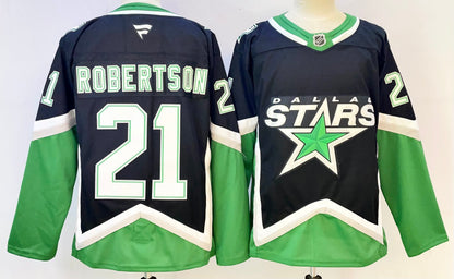 Custom Tyler Seguin Stars Alternate Black Hockey Jersey -All Stitched